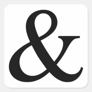 Ampersand sign square sticker