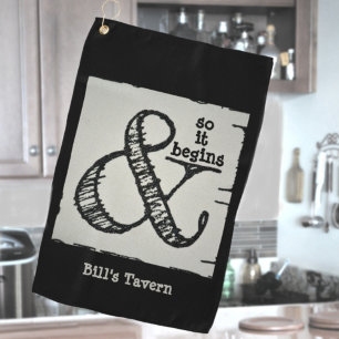 Ampersand Symbol And So It Begins Black Bar Towel