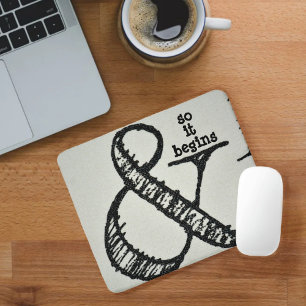 Ampersand Symbol And So It Begins Gray Mouse Pad