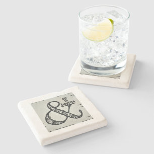 Ampersand Symbol And So It Begins Natural Stone Coaster