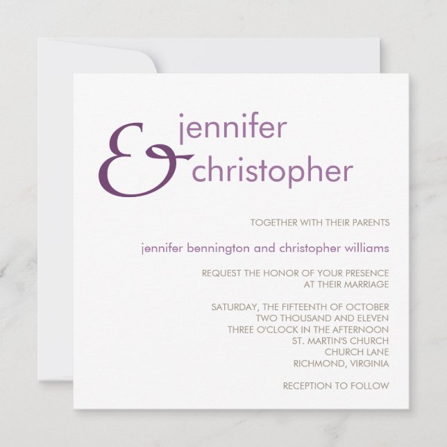 Ampersand :: Wedding Invitation (Front)