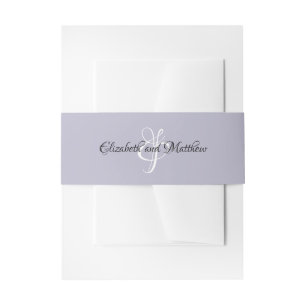Ampersand Wedding Names Lavender Invitation Belly Band