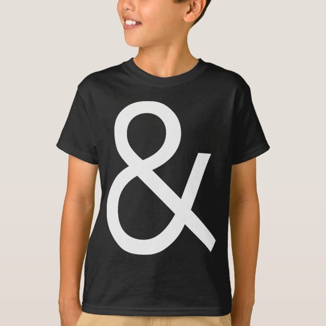 Ampersand - White on Black T-Shirt (Front)