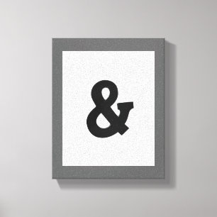 ampersand wrapped canvas bold black and white