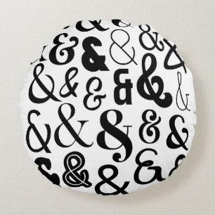 Ampersands Round Cushion
