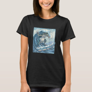 Amphibian Surfer Japanese Wave Art Surfing Frog T-Shirt