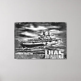 Amphibious assault ship Peleliu Wrappedcanvas Canvas Print