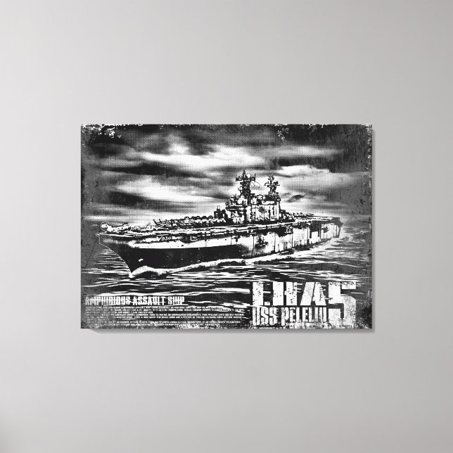 Amphibious assault ship Peleliu Wrappedcanvas Canvas Print (Front)