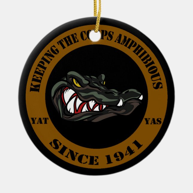 Amphibious Since 1941 Ceramic Tree Decoration (Front)