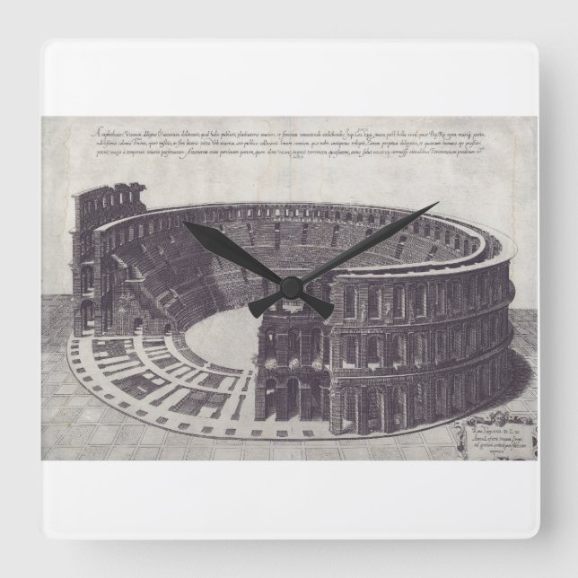 Amphitheater at Verona at Piazza Bra Square Wall Clock (Front)