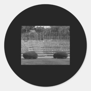 Amphitheatre Bioparc Valencia Black And White Stic Classic Round Sticker