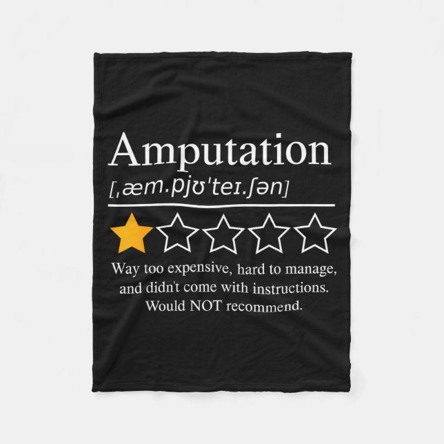 Amputation Amputee Funny Prosthetic Leg Arm Recove Fleece Blanket (Front)