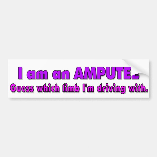 Amputee Driver Bumper Sticker (Front)