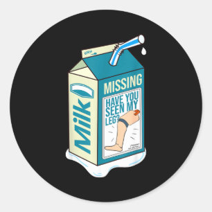 Amputee Funny Shirt Humor Quote Prosthetic Joke  Classic Round Sticker