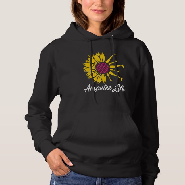 Amputee Humour Flower Life Leg Arm  Recovery Hoodie (Front)