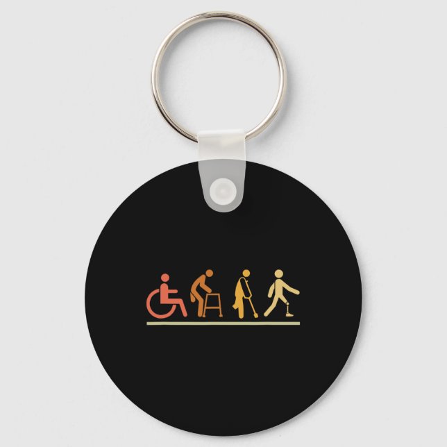 Amputee Leg Disabilities Evolution Prosthetic Leg  Key Ring (Front)