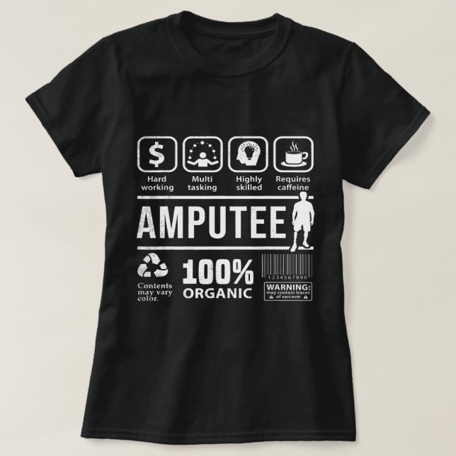 Amputee shirt Funny Multi Tasking graphic theme am (Design Front)