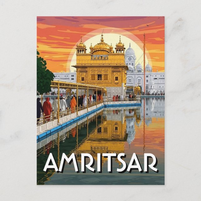 Amritsar Golden Temple India Postcard (Front)
