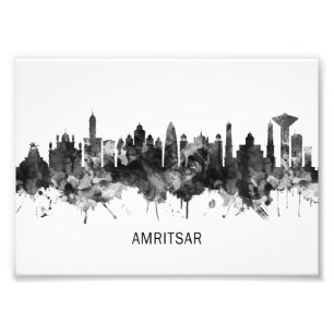 Amritsar Punjab Skyline BW Photo Print
