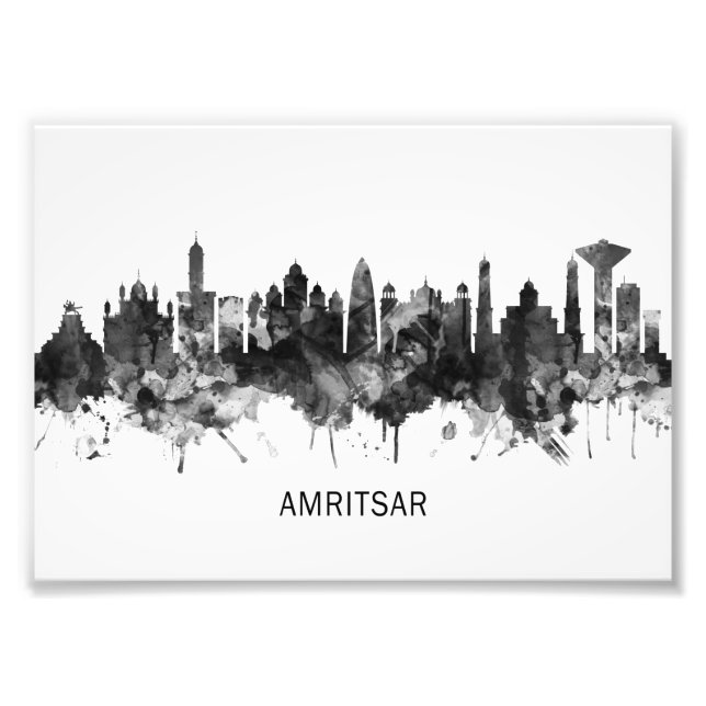 Amritsar Punjab Skyline BW Photo Print (Front)