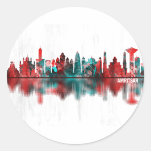 Amritsar Punjab Skyline Classic Round Sticker