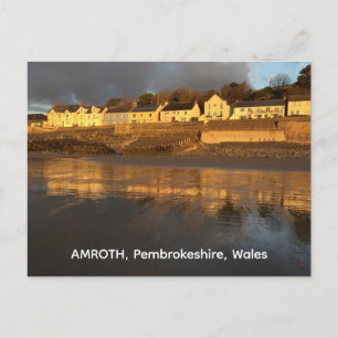 Amroth, Pembrokeshire, Wales Lights on Beach Postcard