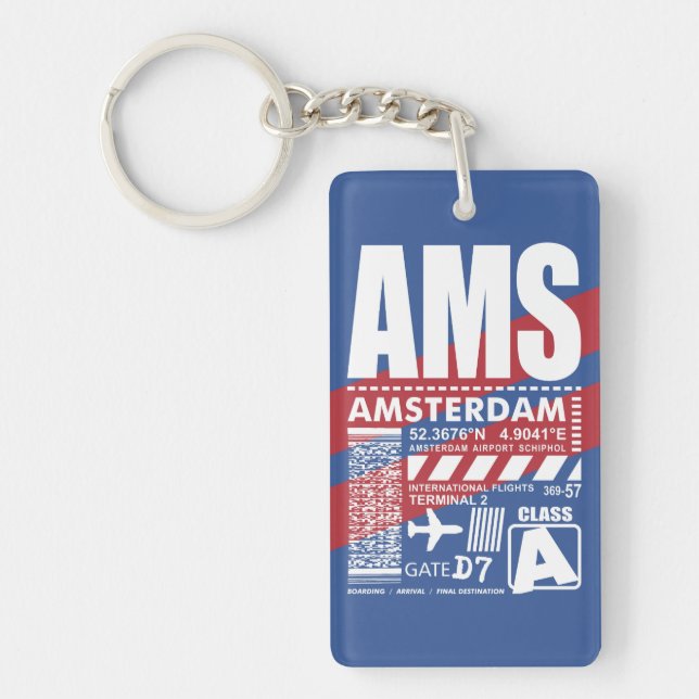 AMS Amsterdam Airport Key Ring (Front)