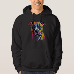 Amstaff American Staffordshire Terrier Colorful Pu Hoodie