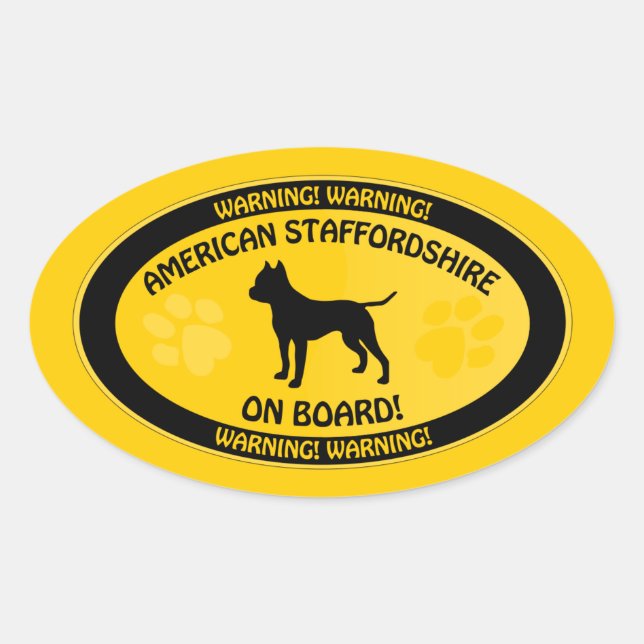 Amstaff Crossing [Xing] Oval Sticker (Front)