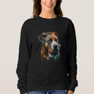 Amstaff watercolor splash American Staffordshire T Sweatshirt