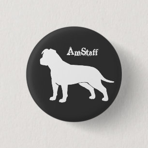AmStaff with Floppy Ears 3 Cm Round Badge