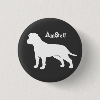 AmStaff with Floppy Ears 3 Cm Round Badge