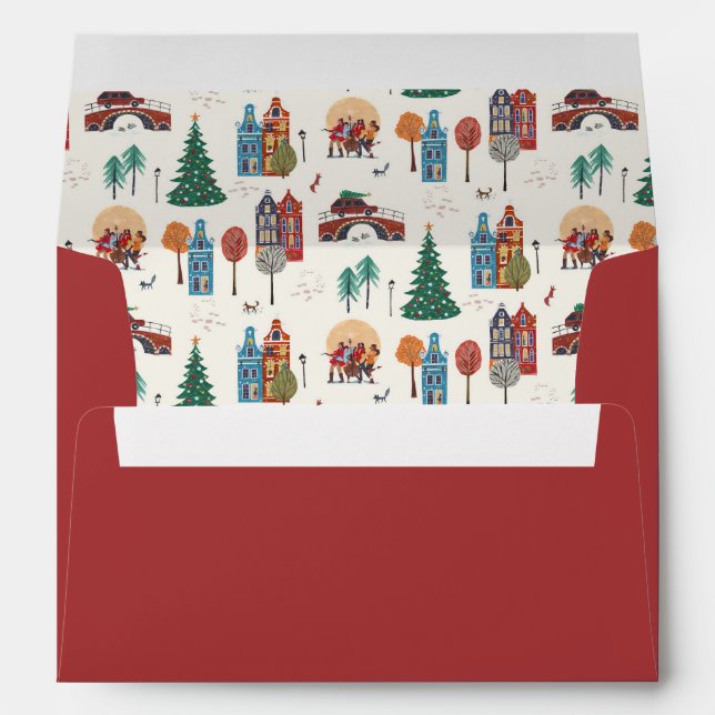 Amsterd Houses City Holiday Christmas Party Envelope (Back (Bottom))