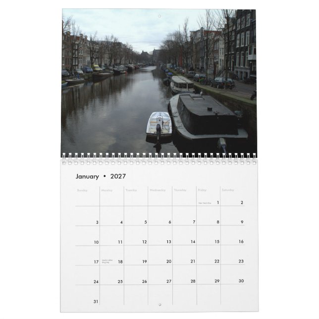 Amsterdam 2016 calendar (Jan 2027)