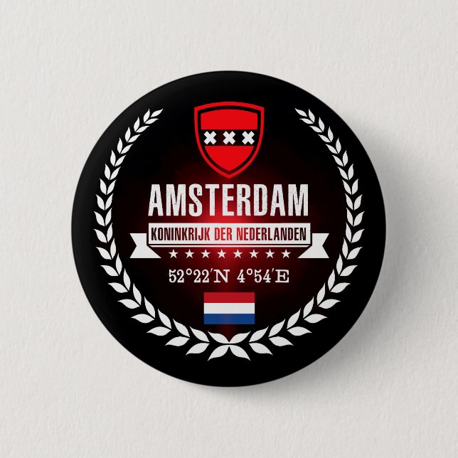 Amsterdam 6 Cm Round Badge (Front)