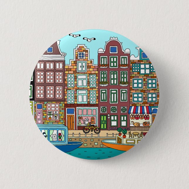 Amsterdam 6 Cm Round Badge (Front)