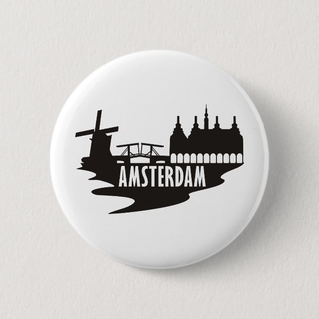 Amsterdam 6 Cm Round Badge (Front)