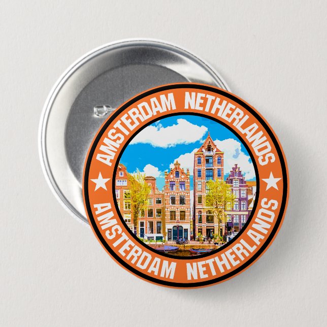 Amsterdam                                          7.5 cm round badge (Front & Back)
