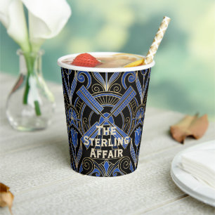 Amsterdam Art Deco Windmills Custom Name Paper Cups