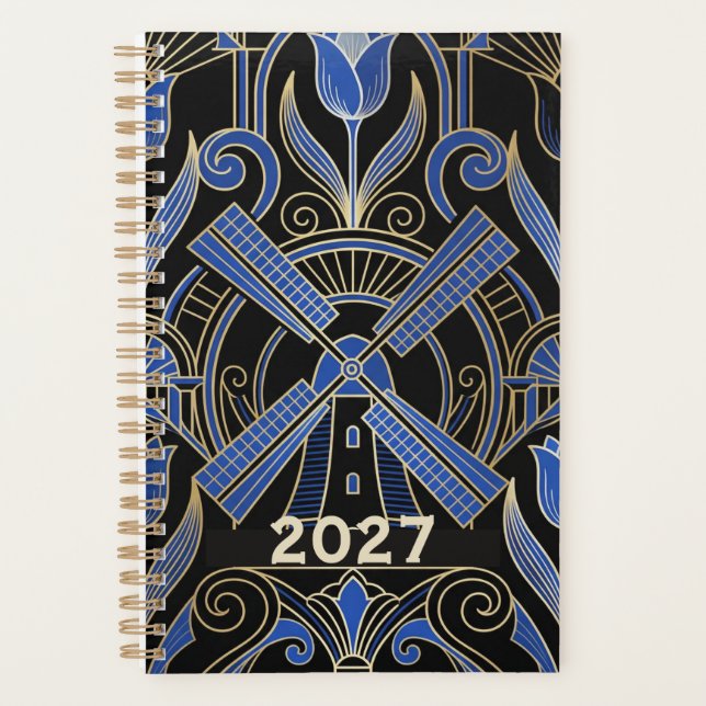 Amsterdam Art Deco | Windmills Custom Year Planner (Front)