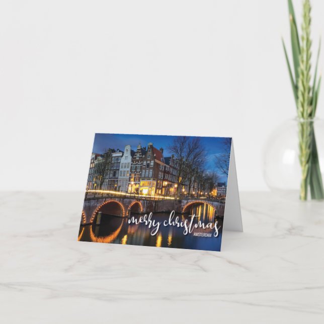 Amsterdam at Dusk, Merry Christmas Card (Front)