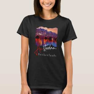 Amsterdam At Night - Netherlands  Holland - Amster T-Shirt