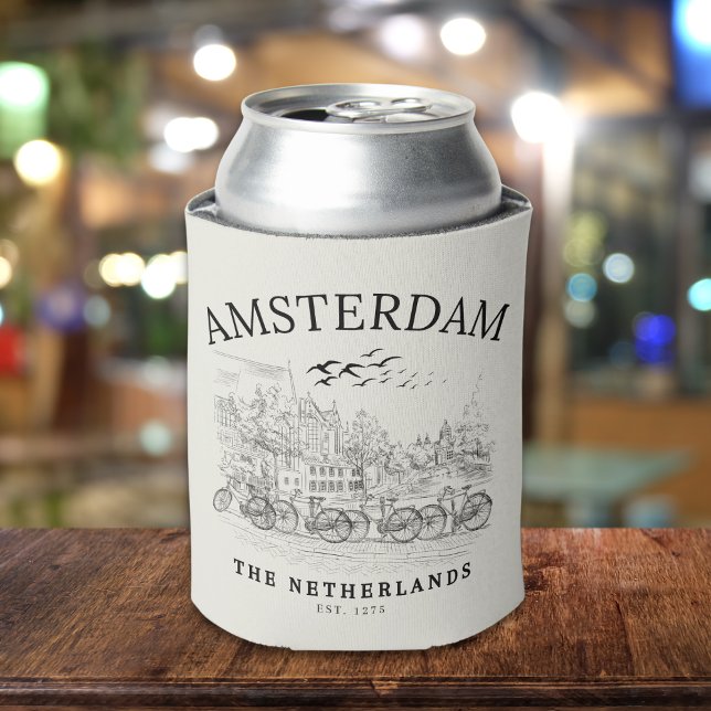 Amsterdam Beautiful Vintage Landscape Can Cooler (Creator Uploaded)