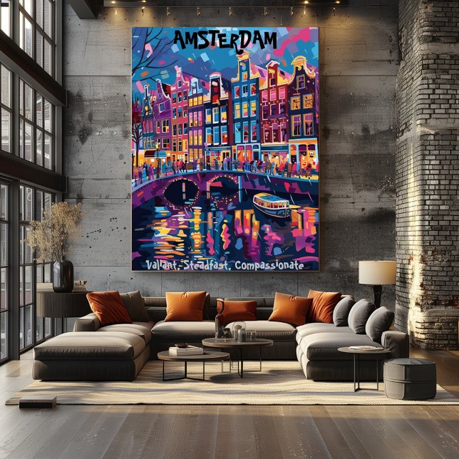 Amsterdam: Brave, Firme, Compassionate.Contemporar Poster (Creator Uploaded)