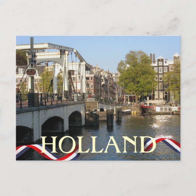 Amsterdam Bridge Holland Postcard (Front)