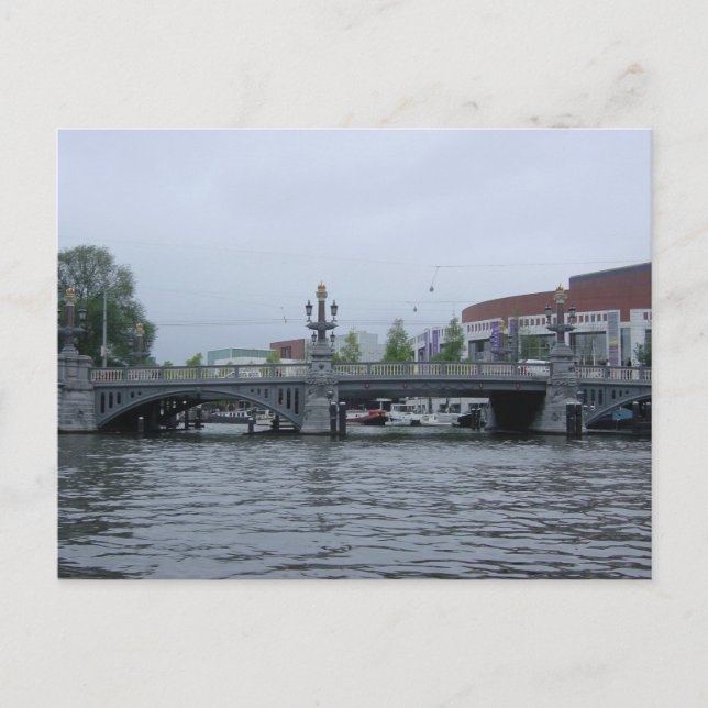 Amsterdam Bridge Photo Postcard (Front)