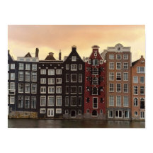 Amsterdam Canal Houses at Sunset