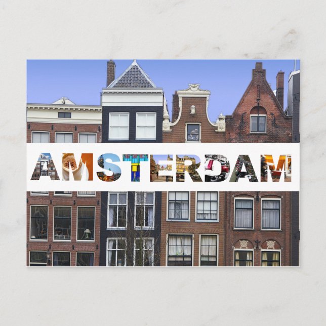 Amsterdam Canal Houses Dutch Travel Photos Postcard (Front)