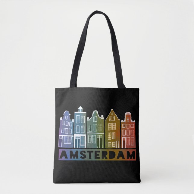 Amsterdam Canal Houses Dutch Village Colourful Tote Bag (Front)