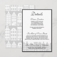 Amsterdam Canal Houses Dutch Wedding Details Card